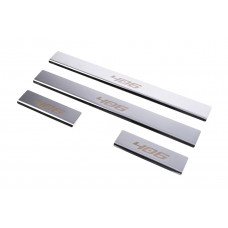 Накладки на пороги Carmos (4 шт, нержавейка) для Peugeot 406 1995-2004 гг