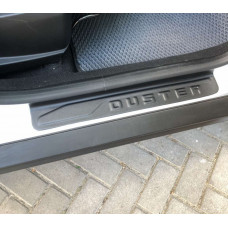 Накладки на дверные пороги EuroCap (4 шт, ABS) для Renault Duster 2018-2024 гг