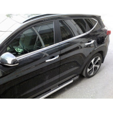 Нижня окантовка вікон (6 шт, нерж) Carmos - турецька сталь для Hyundai Tucson TL 2016-2021 рр