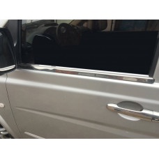 Молдинги на окна Нержавеющая сталь (2 шт.) OmsaLine - Итальянская Нержавейка для Mercedes Vito W639 2004-2014 гг