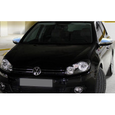 Накладки на зеркала (HB, 2 шт, нерж) Carmos - Турецкая сталь для Volkswagen Golf 6