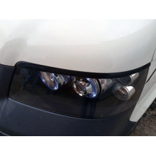 Реснички на фары (2 шт., черные) Черный Матовый для Volkswagen T5 Caravelle 2004-2010 гг