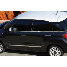 Молдинг скла (6 шт, нерж.) Carmos - Турецька сталь для Fiat 500/500L 2013-2022 рр