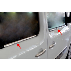 Наружные Окантовки Окон Нержавеющая Сталь (4 шт) 4 шт, OmsaLine - Итальянская Нержавейка для Renault Kangoo 2008-2020 гг