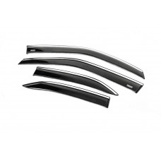 Ветровики с хромированным молдингом (4 шт, Niken) для Toyota Yaris/Yaris Cross (XP210) 2020- гг