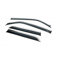 Ветровики с хромированным молдингом (4 шт, Niken) для Toyota 4Runner 2009-2024 гг