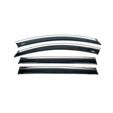 Ветровики с хромированным молдингом (4 шт, Niken) для Chery Tiggo 8 2017- гг