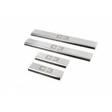 Накладки на пороги (4 шт., Carmos) для Citroen C-3 2009-2016 рр