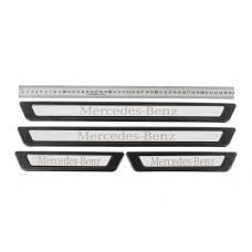 Универсальные накладки на пороги Mercedes V-3 (4 шт., нержавейка) для Mercedes