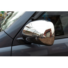 Накладки на Зеркала (2 шт., Нержавейка) Carmos - Турецкая Нержавеющая Сталь для Toyota Land Cruiser Prado 120 2002-2009 гг