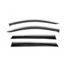 Ветровики с хромированным молдингом (4 шт., Niken) для Peugeot 5008 2016-2023 гг