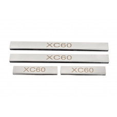 Накладки на пороги (4 шт, нержавейка) для Volvo XC60 2017- гг