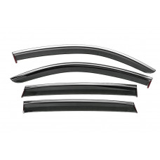 Ветровики с хромированным молдингом Niken Luxury (4 шт) для Mercedes EQC 2019-2023 гг