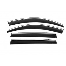 Ветровики с хромированным молдингом Niken Luxury (4 шт, Long) для Toyota Rav 4 2006-2013 гг