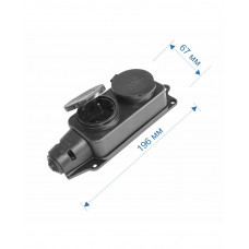 Колодка RIGHT HAUSEN Waterproof 2-я с/з черная IP44 HN-084022N