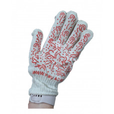 Перчатки х/б Цветочек красная