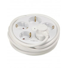 Удлинитель круглый 5 гнезд 3 м с/з белый серии Ornat АСКО