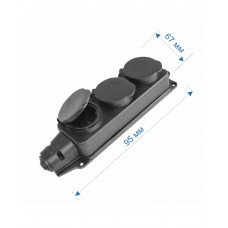 Колодка RIGHT HAUSEN Waterproof 3-я с/з черная IP44 HN-084032N