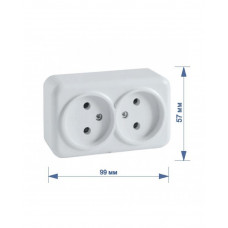 Розетка RIGHT HAUSEN ASTRA NV ТЕРМОПЛАСТ 2-я наружная белая