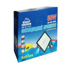 Прожектор RIGHT HAUSEN SOFT LED 50W 6500K IP65 черный с датчиком движения HN-191142