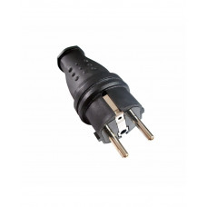 Вилка RIGHT HAUSEN Waterproof прямая с/з черная IP44 HN-021062N