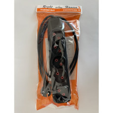 Удлинитель RIGHT HAUSEN 5 разъемов/1,5 м ЧЕРНЫЙ