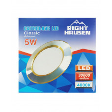 Светильник встраиваемый LED PANEL RIGHT HAUSEN круг CLASSIC 5W 4000K IP20 хром/золото