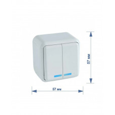 Выключатель RIGHT HAUSEN ASTRA NV 2-й наружный с подсветкой белый HN-017041