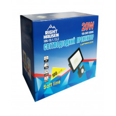 Прожектор RIGHT HAUSEN SOFT LED 20W 6500K IP65 черный с датчиком движения HN-191132