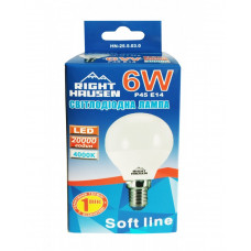 Лампа RIGHT HAUSEN LED Soft line КУЛЯ 6W Е14 4000K HN-255030