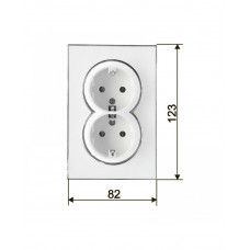 Розетка RIGHT HAUSEN LAURA 2-я внутренняя с/з белая