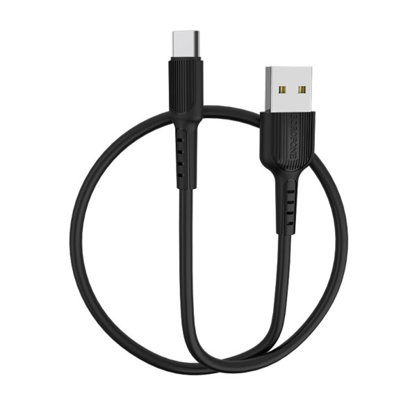 Кабель BOROFONE BX16 USB to Type-C 2A, 1m, PVC, TPE connectors, Black