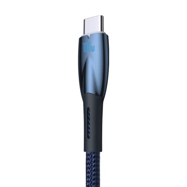 Кабель Baseus Glimmer Series Fast Charging Data Cable USB to Type-C 100W 2m Blue