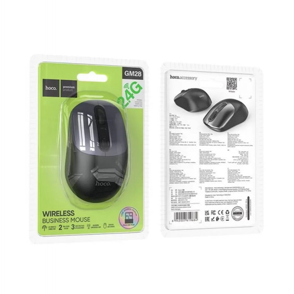 Маніпулятор миша HOCO GM28 2.4G business wireless mouse Black Metal Gray