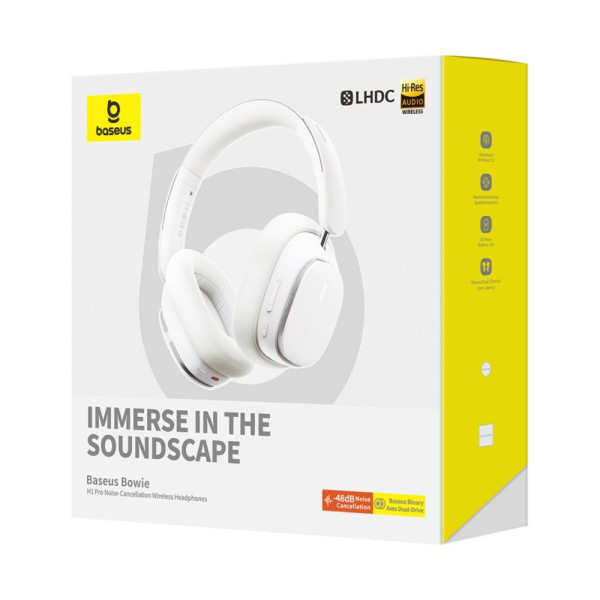 Бездротові навушники Baseus Bowie H1 Pro Noise-Cancellation Wireless Headphones Moon White