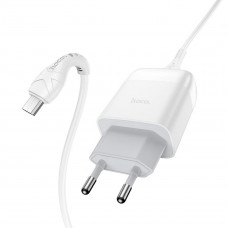 Мережевий зарядний пристрій з кабелем HOCO C72Q Glorious single port QC3.0 charger set(Micro) 18W White