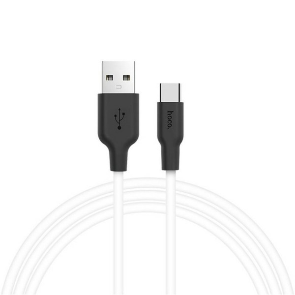 Кабель HOCO X21 USB to Type-C 2A, 1m, silicone, TPE connectors, Black+White