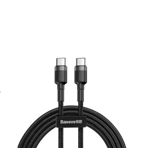 Кабель Baseus Cafule PD2.0 100W flash charging USB Type-C-Type-C cable (20V 5A) 2m Gray+Black