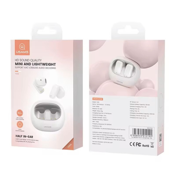 Бездротові навушники Usams US-TD22 TWS Earbuds - TD Series BT5.3 white