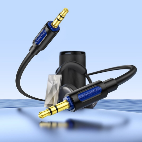 Аудіокабель BOROFONE BL20 True sound silicone audio cable AUX Black