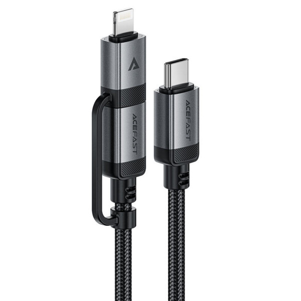 Кабель ACEFAST C20-01 USB-C to USB-C / Lightning aluminum alloy connectors charging data cable Black