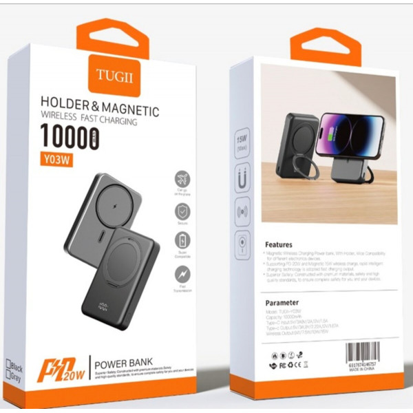 Зовнішній акумулятор WUW Y03 15W magsafe 10000mAh Black