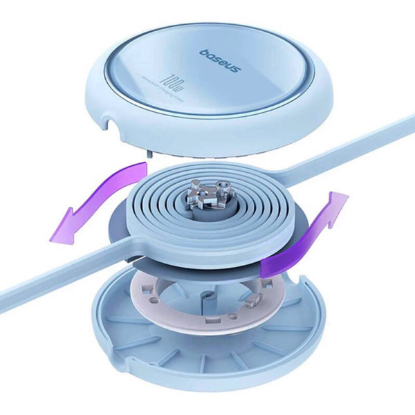 Кабель Baseus Free2Draw Mini Retractable Charging Cable Type-C to Type-C 100W 1m Galaxy Blue