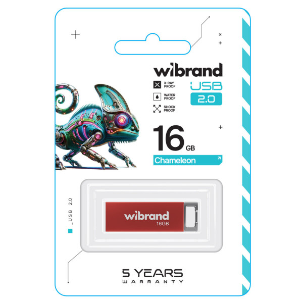 Флеш-накопичувач Wibrand USB 2.0 Chameleon 16Gb Red