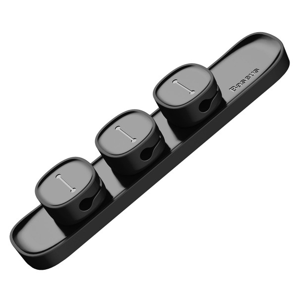 Тримач-затискач для кабелю магнітний Baseus Peas Cable Clip Black