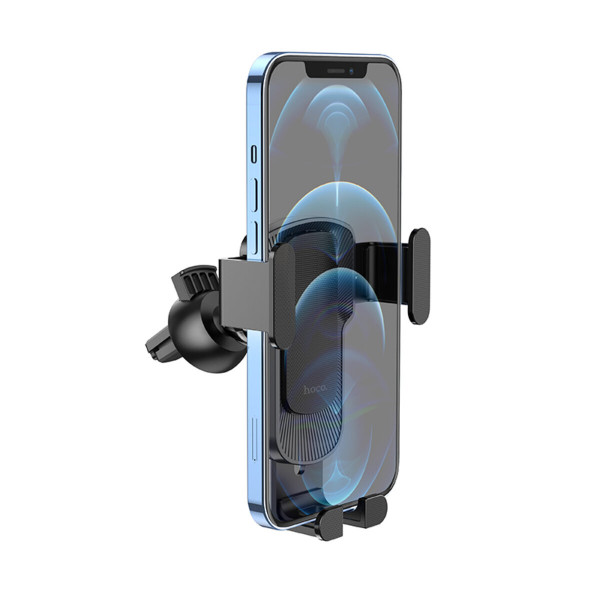 Автотримач для телефона HOCO CA103 vertical and horizontal air outlet gravity car holder Black Metal Gray