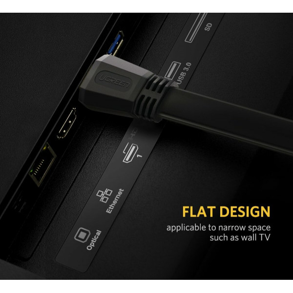 Кабель UGREEN ED015 HDMI Flat Cable 2m (UGR-70159)