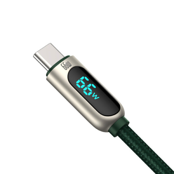 Кабель Baseus Display Fast Charging Data Cable USB to Type-C 66W 2m Green