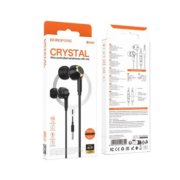 Навушники BOROFONE BM90 Miller universal earphones with microphone Black