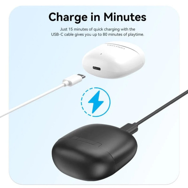 Бездротові навушники Vention Elf Earbuds E02 Black (NBGB0)